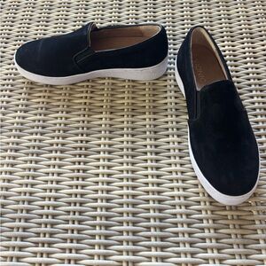 Vionic Black Suede Midi Slip On Sneakers size 7.5‎ workwear athleisure classic
